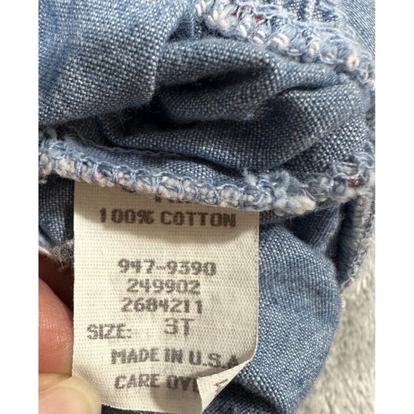 Vintage Oshkosh B Gosh Skirt Girls 3T Blue Tiered Cherry Print Red Tag Made USA - Picture 4 of 7